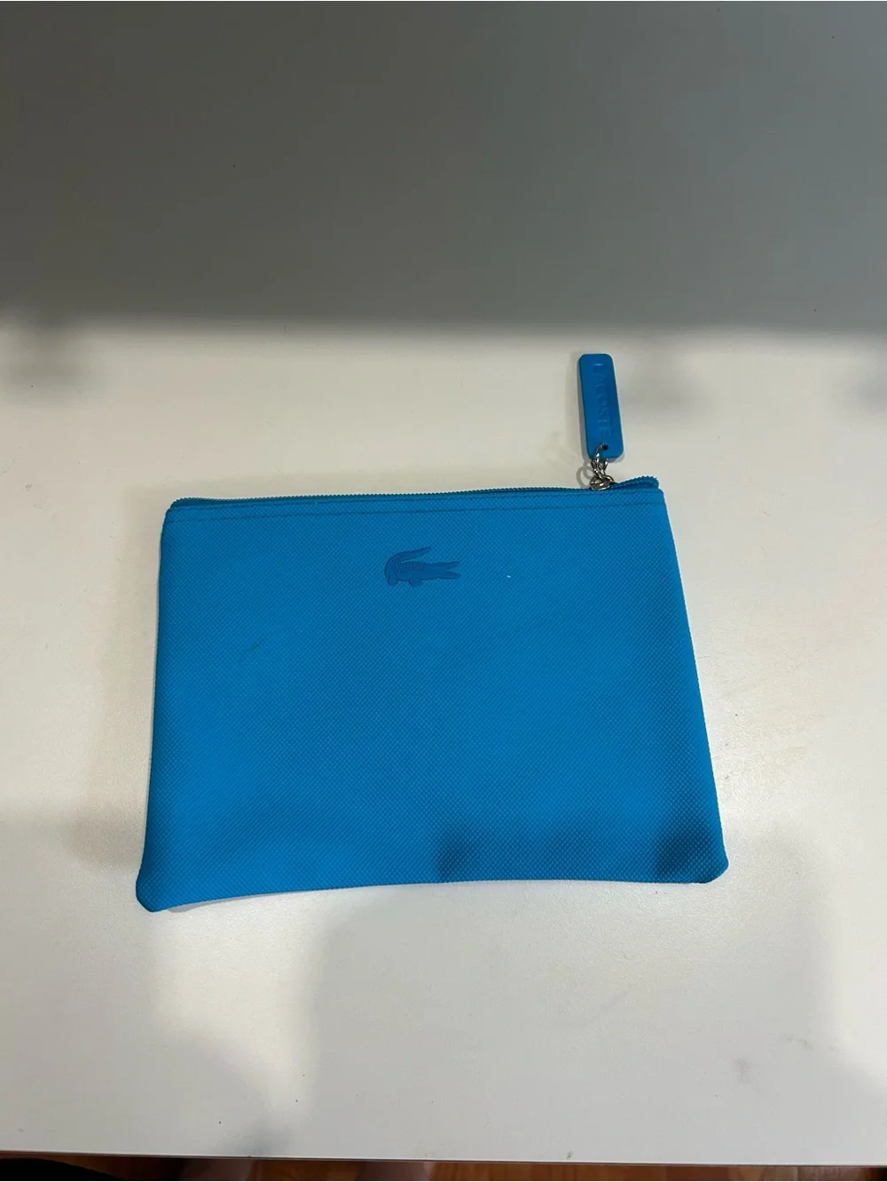 Lacoste Turquoise Zip Cosmetic Pouch